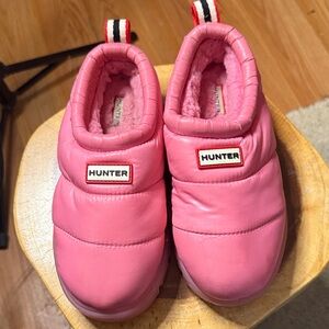 Hunter Pink Quilted Slip-Ons